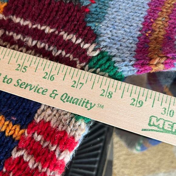 90s Patchwork J. Crew Wool Sweater Size XL - Picture 5 of 7